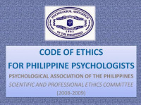 Code of Ethics for Philippine Psychologists